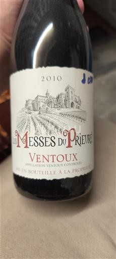 Thung lũng Rhône Ventoux Les Messes du Prieuré 2010