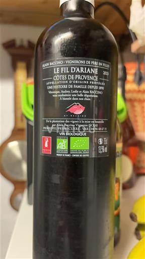 Provansa Côtes-de-Provence Alain Baccino Le Fil d'Ariane 2023