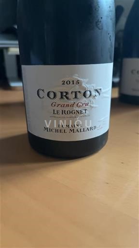 Bourgogne Corton Grand Cru Domaine Michel Mallard Le Rognet 2015
