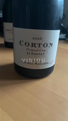 Bourgogne Corton Grand Cru Domaine Michel Mallard Le Rognet 2020