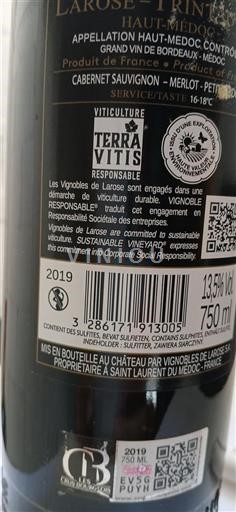 Burdeos Haut-Médoc Cru Bourgeois Larose-Trintaudon 2019