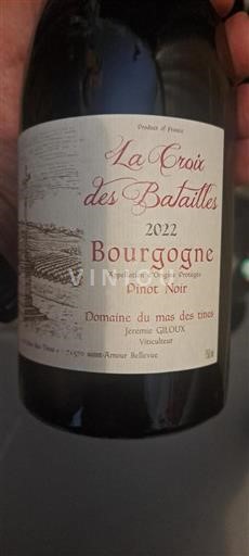 Borgonha Domaine Mas des tines La Croix des Batailles 2022