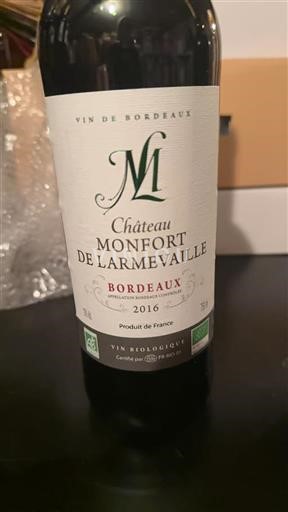 Bordeaux Château Monfort de Larmevaille 2016