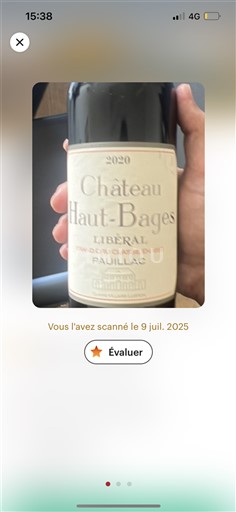 Bordeaux Pauillac Grand Cru Classé Haut-Bages Libéral 2020