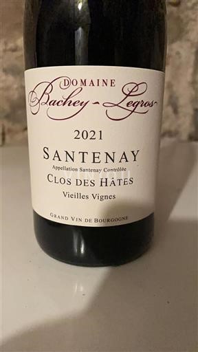 Burgundsko Santenay Domaine Bachey-Legros Clos des Hâtes Vieilles Vignes 2021