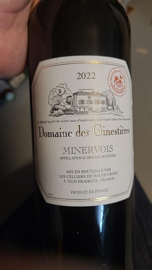 Languedoc Minervois Domaine Des Ginestières 2022