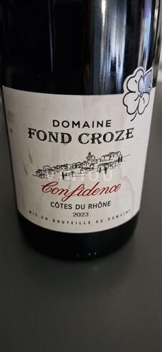 Rhônen laakso Côtes-du-rhône Domaine Fond Croze Confidence 2023