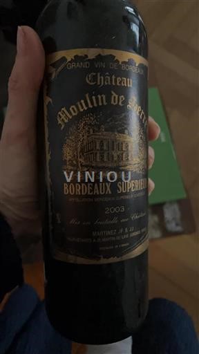 Bordeaux Bordeaux supérieur Château Moulin de Ferrand 2003