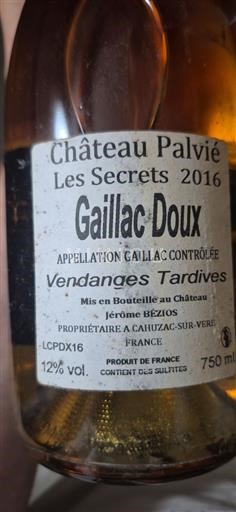 Jihozápad Nespecifikováno Château Palvié Les Secrets 2016