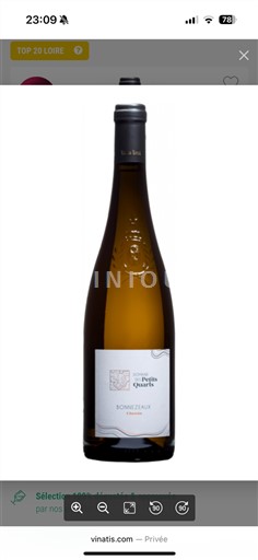 Loiretal Bonnezeaux Domaine Des Petits Quarts 2023