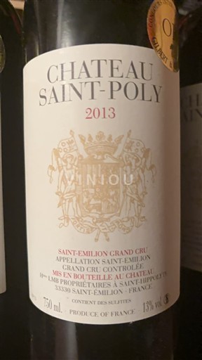 Бордо Сент-Емільйон Гран Крю Grand Cru Château Saint-Poly 2013