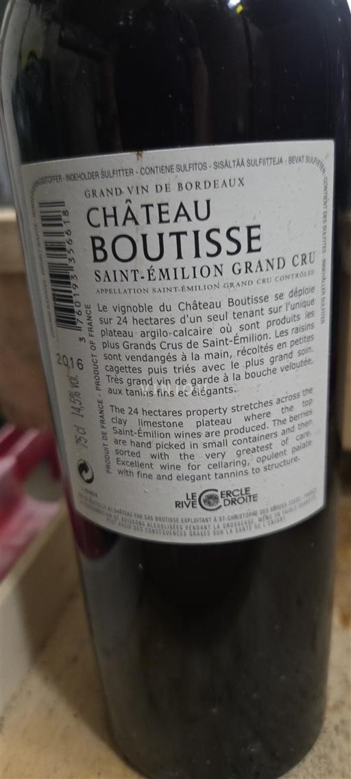 Bordeaux Saint-Émilion Grand Cru Château Boutisse 2016