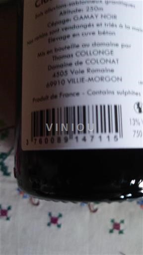 Beaujolais Morgon Domaine Colonat Ikke årgangsbestemt