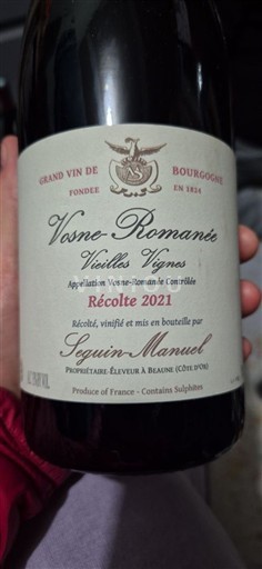 Burgundy Vosne-Romanée Seguin-Manuel Vieilles Vignes 2021