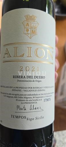 Castilien og León Ribera del Duero Bodegas y Viñedos Alión Alión 2021