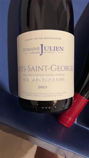 Vin Rouge sec Aux Saints-Juliens Domaine Gérard Julien & Fils 2021 France Bourgogne Nuits-saint-georges AOC