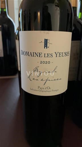 Languedoc et Roussillon Pays d'oc Domaine Les Yeuses Syrah Les épices 2020