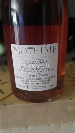 Vin Rosé sec Syrah Rosé Moteime Non millésimé France Languedoc et Roussillon Pays d'oc IGP