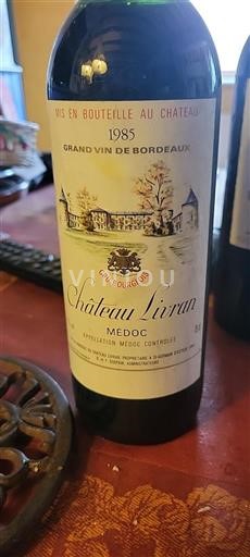 Bordeaux Médoc Cru Bourgeois Château Livran 1985