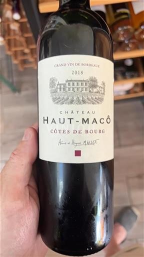 Burdeos Côtes-de-bourg Château Haut-Macô 2018