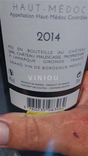 Bordeaux Haut-Médoc Malescasse 2014