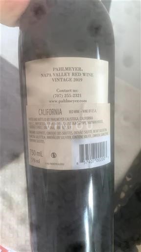 Kalifornische AVA Napa Valley Pahlmeyer 2019