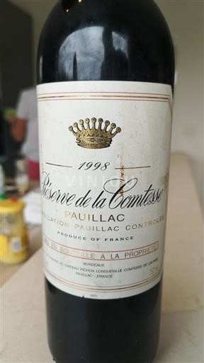 Burdeos Pauillac – Château RESERVE DE LA CONTESSE 1998