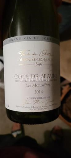 Burgundi Côte-de-beaune Château Bouze-lès-Beaune Les Monsnières 2014