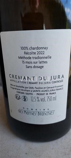 Jura Crémant du Jura Domaine Des Marnes Blanches 2022