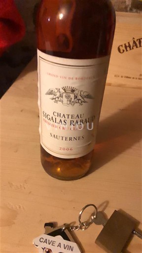 Bordeaux Sauternes Premier Cru Château Sigalas Rabaud 2006