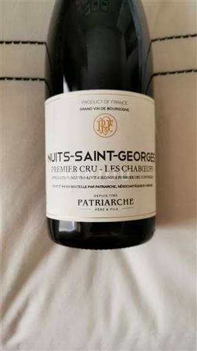 Vin Rouge sec Les Chaboeufs Patriarche 2012 France Bourgogne Nuits-saint-georges AOC Premier Cru