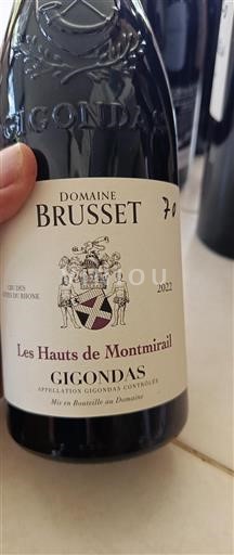 Vallée du Rhône Gigondas Domaine Brusset Les Hauts de Montmirail 2022