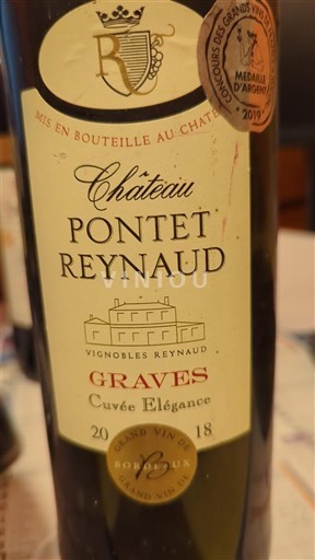 Bordeaux Graves Château Pontet Reynaud Élégance 2018