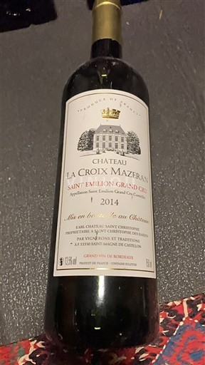 Bordeaux Saint-Émilion Grand Cru Grand Cru Château La Croix Mazeran 2014