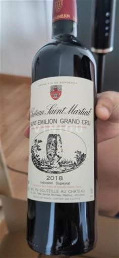 Bordeaux Saint-Émilion Grand Cru Château Saint-Martial 2018