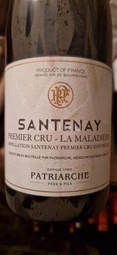 Borgoña Santenay Premier Cru Patriarche La Maladière 2020