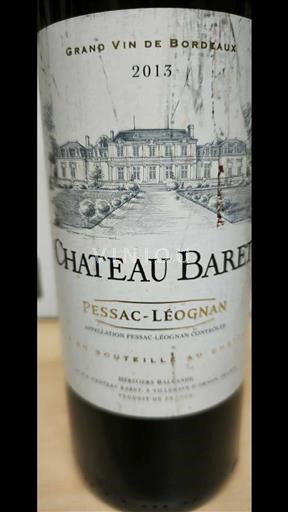 Burdeos Pessac-Léognan Château Baret 2013