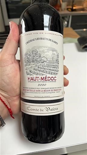 Bordéus Haut-Médoc Château Les Hauts de Gadet Comte de Valois 2020