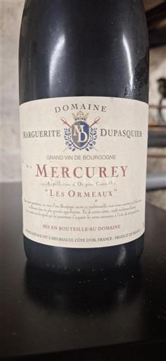 Burgund Mercurey Domaine Marguerite Dupasquier Les Ormeaux Ohne Jahrgang