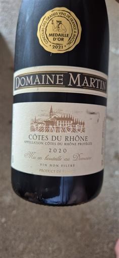 Údolí Rhôny Côtes-du-Rhône Domaine Martin 2020