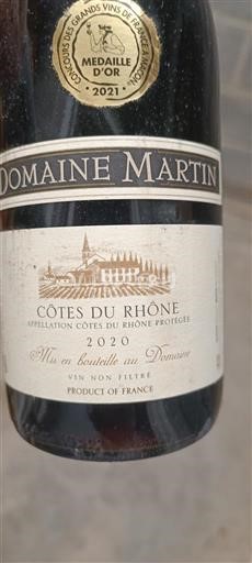 Rhônen laakso Côtes-du-rhône Domaine Martin 2020