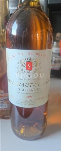 Bordeaux Sauternes Château Haut-Claverie 1999