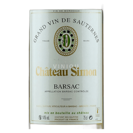 Bordeaux Sauternes Château Simon 2016