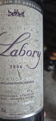 Bordéus Fronsac Château Labory 2006