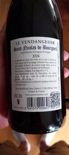 Loiredalen Saint-Nicolas-De-Bourgueil Pierre Chainier Le Vendangeoir 2024