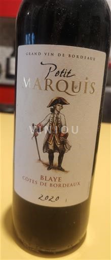 Bordeaux Blaye Côtes de Bordeaux Petit Marquis 2020