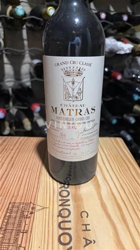 Bordéus Saint-Émilion Grand Cru Grand Cru Matras 2002