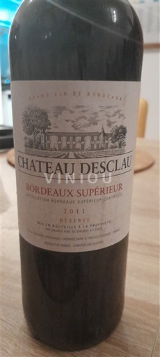Bordeaux Bordeaux supérieur Château Desclau Réserve 2011
