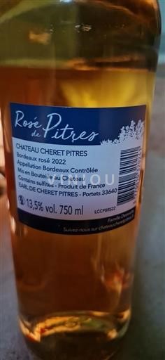 Bordeaux Château Cheret Pitres Rosé de Pitres 2022