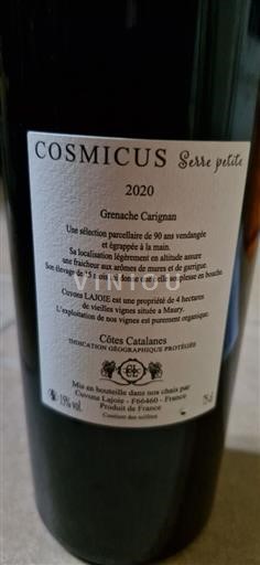 Languedoc and Roussillon Côtes Catalanes Cuvons Lajoie Cosmicus Serre petite 2020